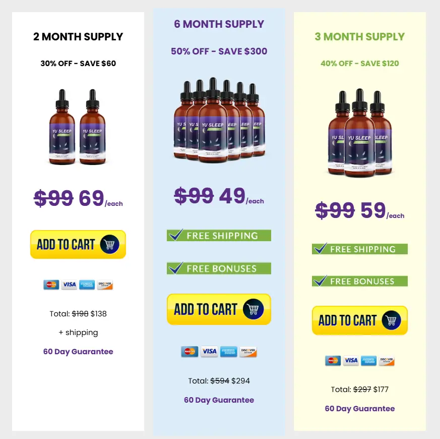 yu sleep pricing